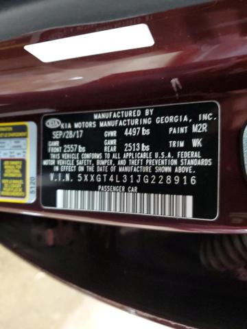 Photo 11 VIN: 5XXGT4L31JG228916 - KIA OPTIMA 