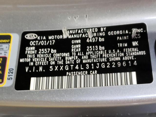 Photo 11 VIN: 5XXGT4L31JG229614 - KIA OPTIMA LX 