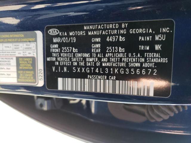 Photo 9 VIN: 5XXGT4L31KG356672 - KIA OPTIMA LX 