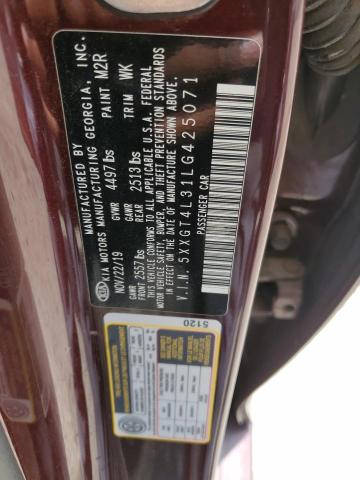 Photo 11 VIN: 5XXGT4L31LG425071 - KIA OPTIMA LX 