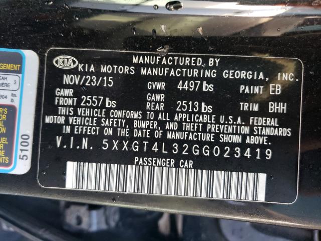 Photo 9 VIN: 5XXGT4L32GG023419 - KIA OPTIMA 