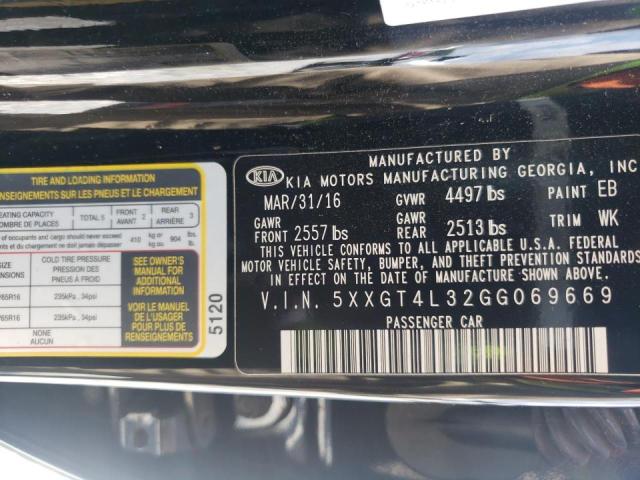 Photo 9 VIN: 5XXGT4L32GG069669 - KIA OPTIMA LX 