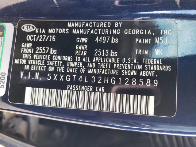 Photo 11 VIN: 5XXGT4L32HG128589 - KIA OPTIMA LX 