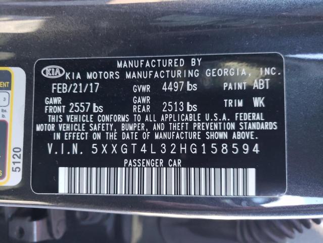 Photo 9 VIN: 5XXGT4L32HG158594 - KIA OPTIMA LX 