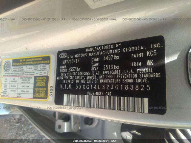 Photo 8 VIN: 5XXGT4L32JG183825 - KIA OPTIMA 