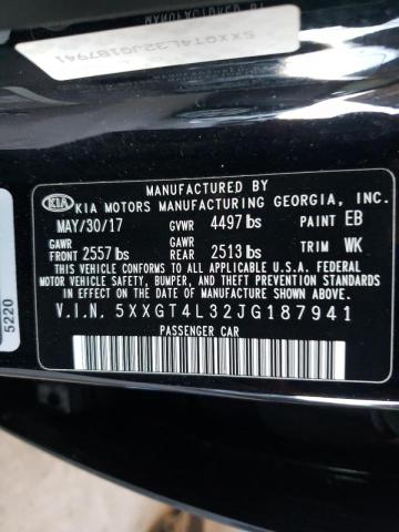 Photo 9 VIN: 5XXGT4L32JG187941 - KIA OPTIMA LX 