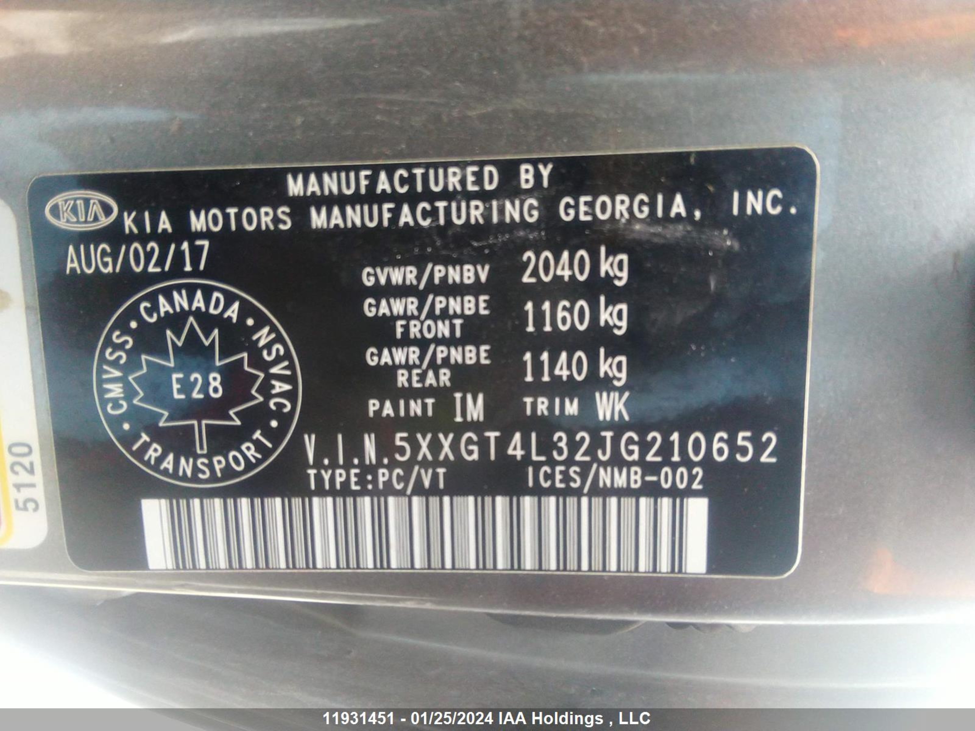 Photo 8 VIN: 5XXGT4L32JG210652 - KIA OPTIMA 