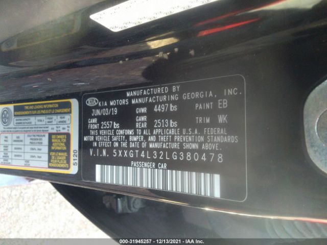 Photo 8 VIN: 5XXGT4L32LG380478 - KIA OPTIMA 