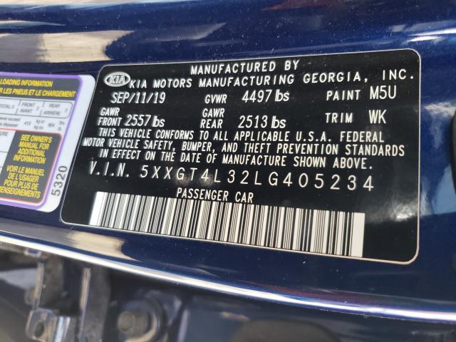 Photo 9 VIN: 5XXGT4L32LG405234 - KIA OPTIMA LX 