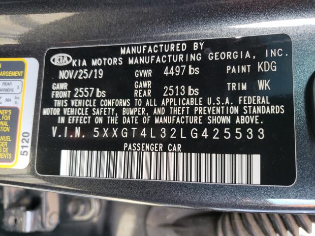 Photo 9 VIN: 5XXGT4L32LG425533 - KIA OPTIMA LX 