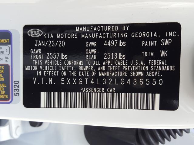 Photo 9 VIN: 5XXGT4L32LG436550 - KIA OPTIMA LX 