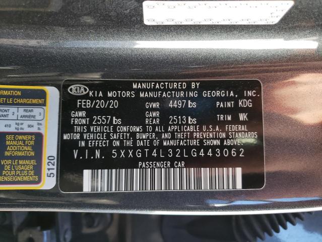 Photo 9 VIN: 5XXGT4L32LG443062 - KIA OPTIMA LX 