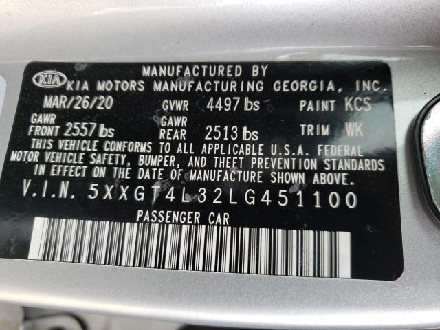 Photo 9 VIN: 5XXGT4L32LG451100 - KIA OPTIMA LX 