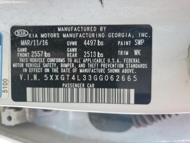 Photo 12 VIN: 5XXGT4L33GG062665 - KIA OPTIMA LX 