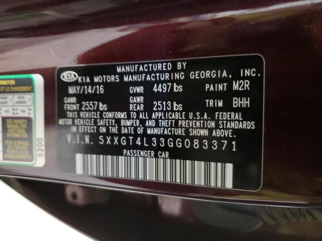 Photo 11 VIN: 5XXGT4L33GG083371 - KIA OPTIMA LX 