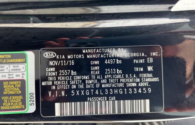 Photo 9 VIN: 5XXGT4L33HG133459 - KIA OPTIMA LX 