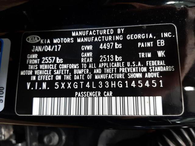 Photo 11 VIN: 5XXGT4L33HG145451 - KIA OPTIMA LX 