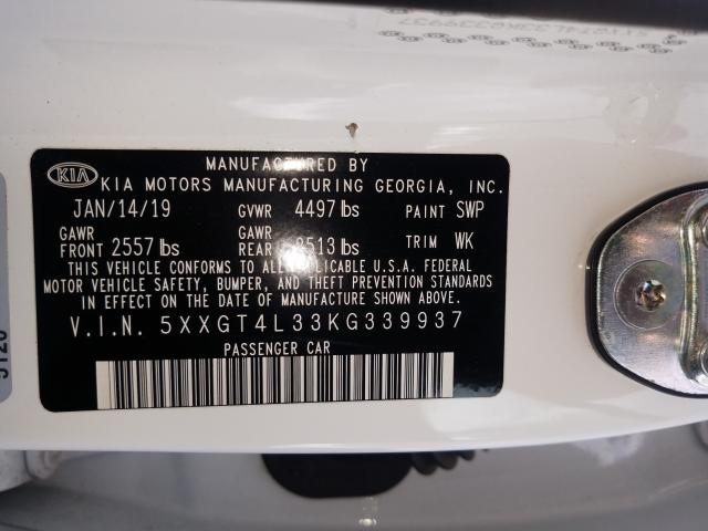 Photo 9 VIN: 5XXGT4L33KG339937 - KIA OPTIMA LX 