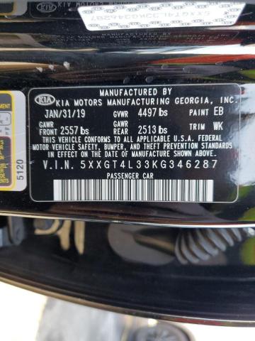 Photo 12 VIN: 5XXGT4L33KG346287 - KIA OPTIMA 