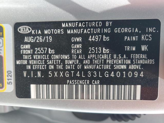 Photo 11 VIN: 5XXGT4L33LG401094 - KIA OPTIMA LX 