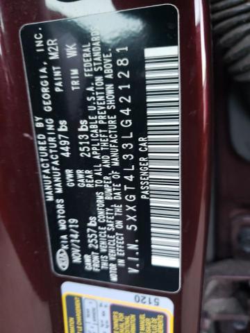 Photo 11 VIN: 5XXGT4L33LG421281 - KIA OPTIMA LX 