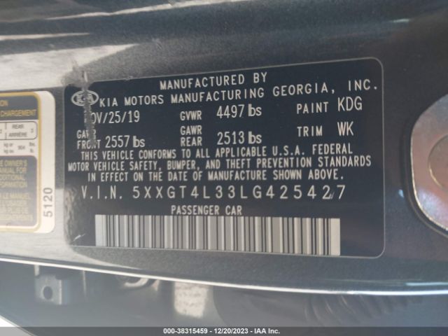 Photo 8 VIN: 5XXGT4L33LG425427 - KIA OPTIMA 