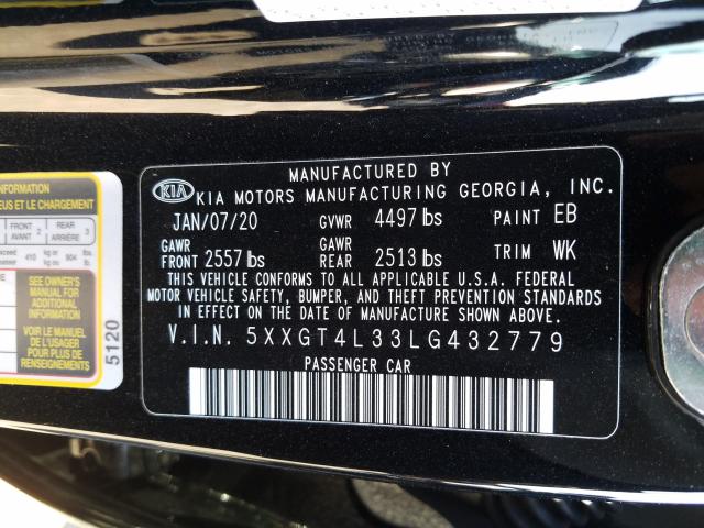 Photo 9 VIN: 5XXGT4L33LG432779 - KIA OPTIMA LX 