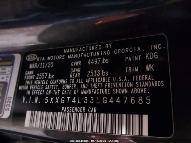 Photo 8 VIN: 5XXGT4L33LG447685 - KIA OPTIMA 