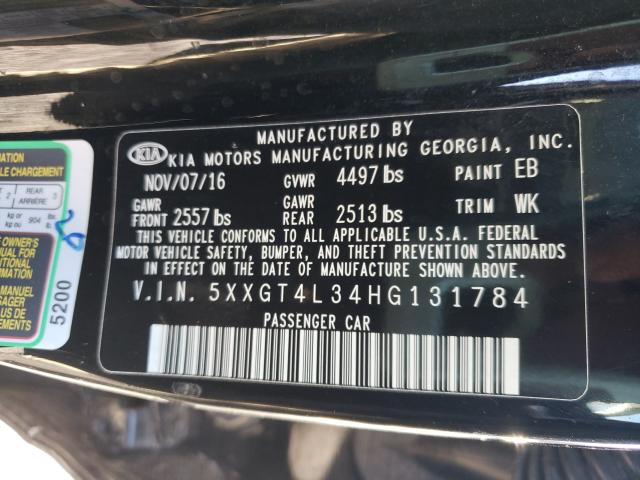 Photo 9 VIN: 5XXGT4L34HG131784 - KIA OPTIMA LX 