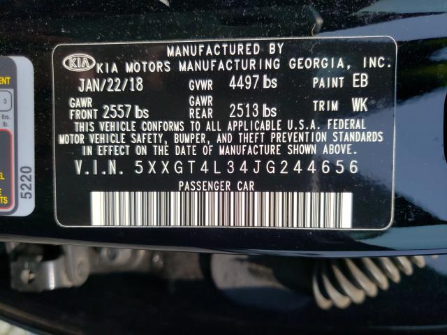 Photo 9 VIN: 5XXGT4L34JG244656 - KIA OPTIMA LX 