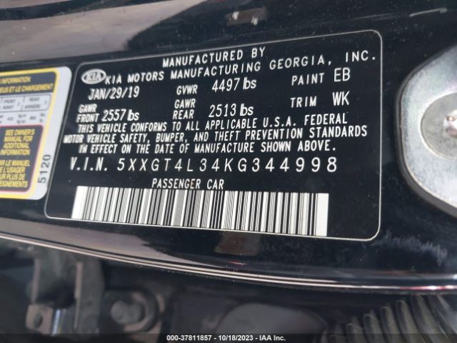 Photo 8 VIN: 5XXGT4L34KG344998 - KIA OPTIMA 