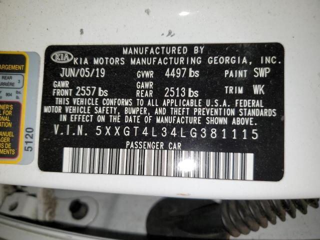 Photo 11 VIN: 5XXGT4L34LG381115 - KIA OPTIMA 