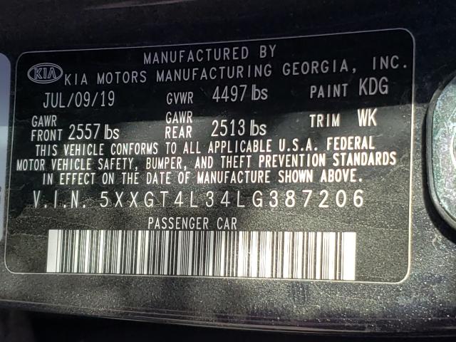 Photo 9 VIN: 5XXGT4L34LG387206 - KIA OPTIMA LX 