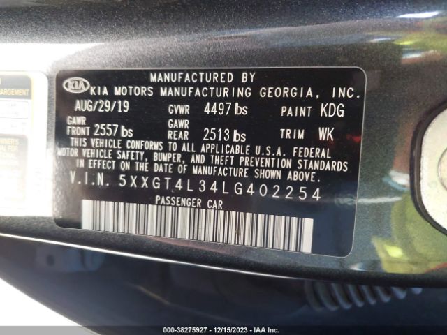 Photo 8 VIN: 5XXGT4L34LG402254 - KIA OPTIMA 