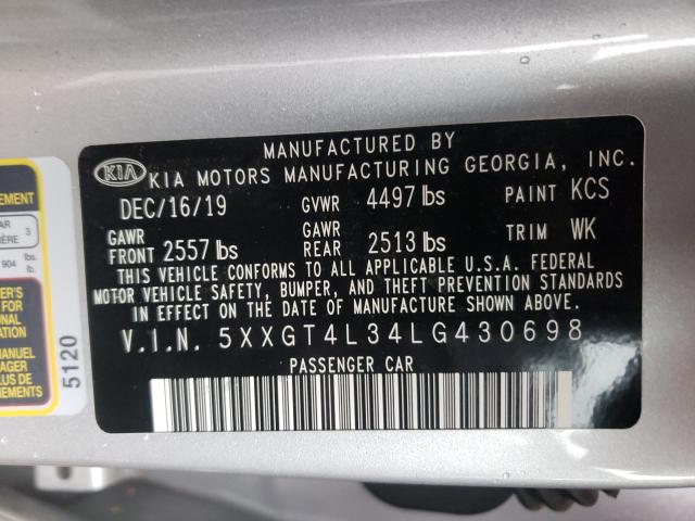 Photo 9 VIN: 5XXGT4L34LG430698 - KIA OPTIMA LX 