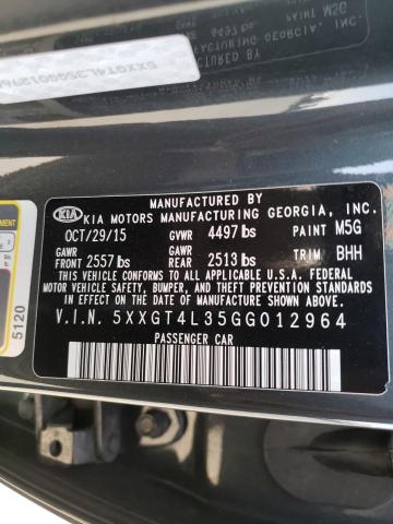 Photo 9 VIN: 5XXGT4L35GG012964 - KIA OPTIMA LX 