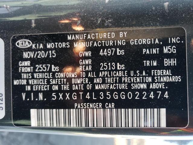 Photo 12 VIN: 5XXGT4L35GG022474 - KIA OPTIMA 