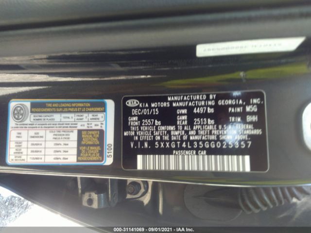 Photo 8 VIN: 5XXGT4L35GG025357 - KIA OPTIMA 