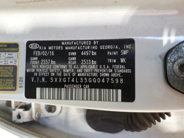 Photo 11 VIN: 5XXGT4L35GG047598 - KIA OPTIMA LX 