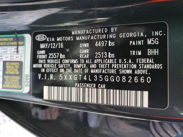 Photo 9 VIN: 5XXGT4L35GG082660 - KIA OPTIMA LX 