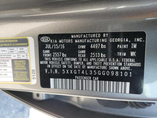 Photo 12 VIN: 5XXGT4L35GG098101 - KIA OPTIMA LX 