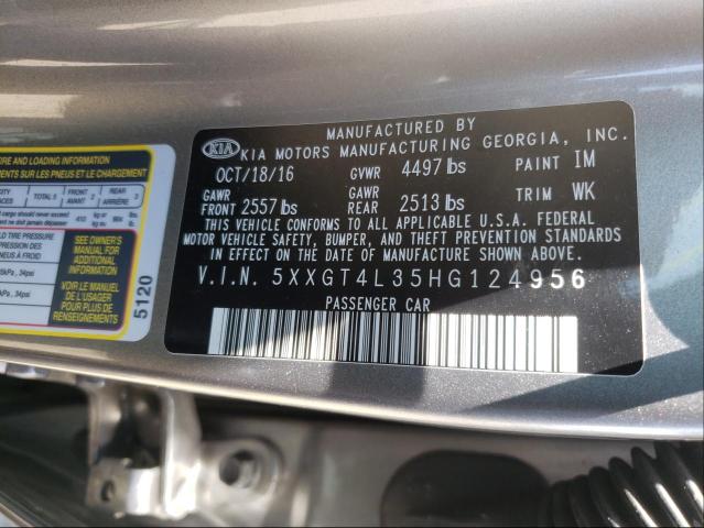 Photo 9 VIN: 5XXGT4L35HG124956 - KIA OPTIMA LX 