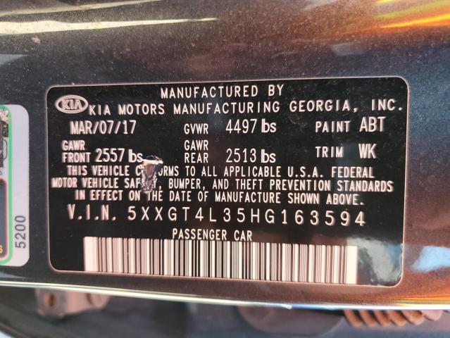 Photo 11 VIN: 5XXGT4L35HG163594 - KIA OPTIMA 