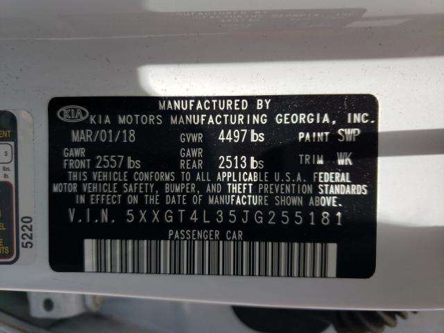 Photo 9 VIN: 5XXGT4L35JG255181 - KIA OPTIMA LX 