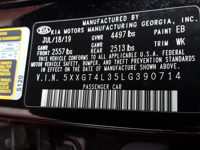 Photo 9 VIN: 5XXGT4L35LG390714 - KIA OPTIMA LX 