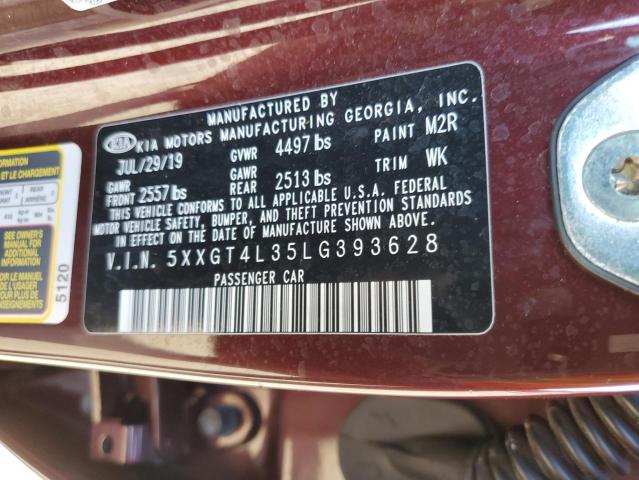 Photo 11 VIN: 5XXGT4L35LG393628 - KIA OPTIMA LX 