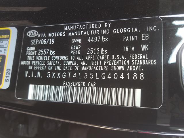 Photo 9 VIN: 5XXGT4L35LG404188 - KIA OPTIMA LX 