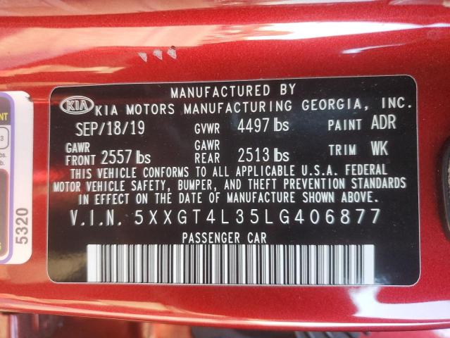 Photo 11 VIN: 5XXGT4L35LG406877 - KIA OPTIMA LX 