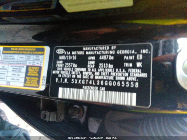 Photo 8 VIN: 5XXGT4L36GG065558 - KIA OPTIMA 