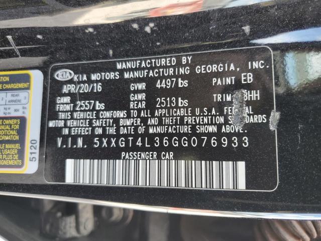 Photo 12 VIN: 5XXGT4L36GG076933 - KIA OPTIMA 